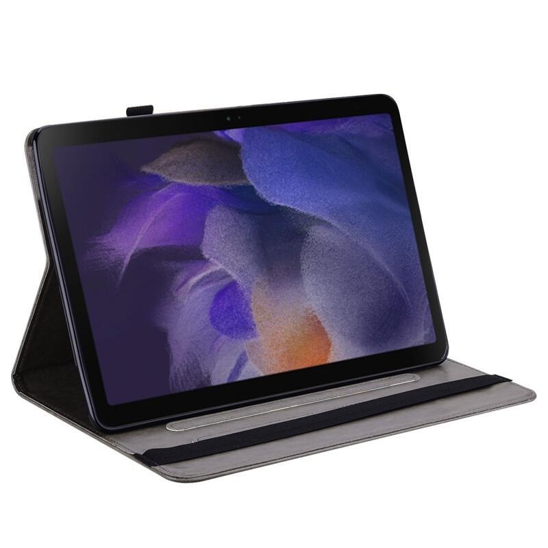Tree PU kožené peněženkové pouzdro na tablet Samsung Galaxy Tab A8 10.5 (2021) - šedé