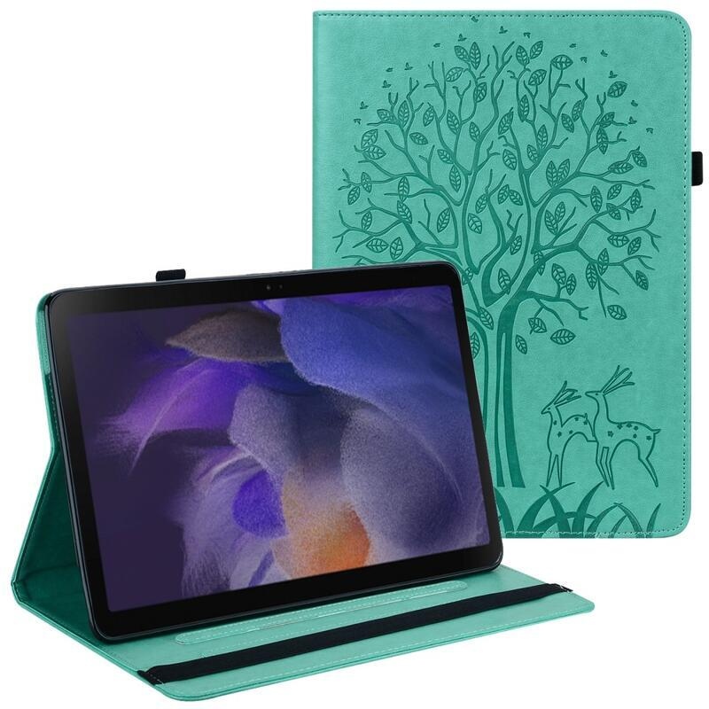 Tree PU kožené peněženkové pouzdro na tablet Samsung Galaxy Tab A8 10.5 (2021) - zelené