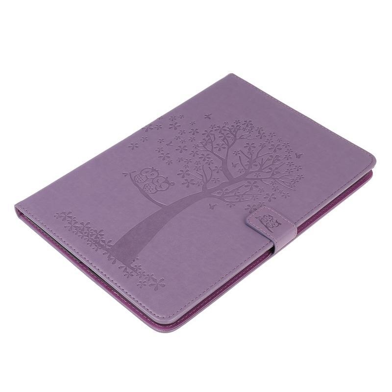 Tree PU kožené pouzdro pro tablet Samsung Galaxy Tab S6 Lite - fialové