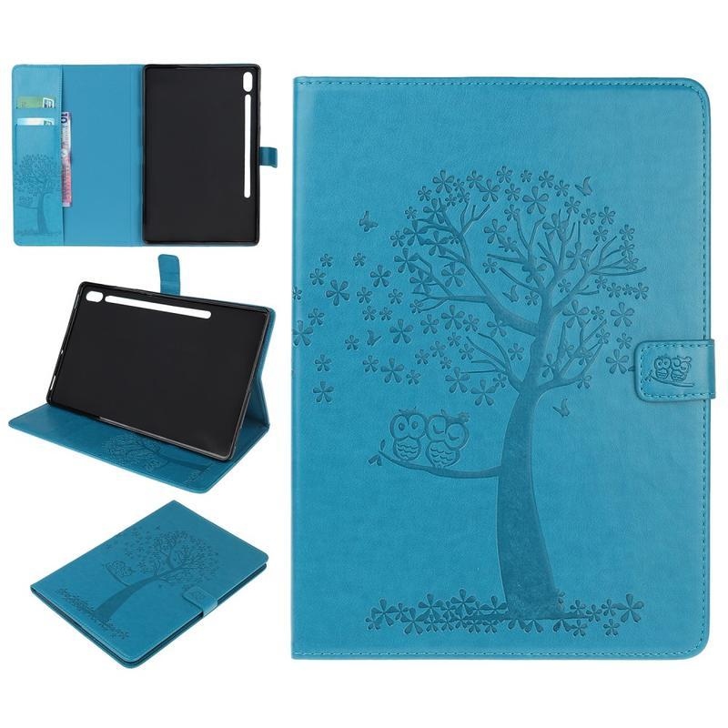 Tree PU kožené pouzdro pro tablet Samsung Galaxy Tab S6 T860/T865 - modré