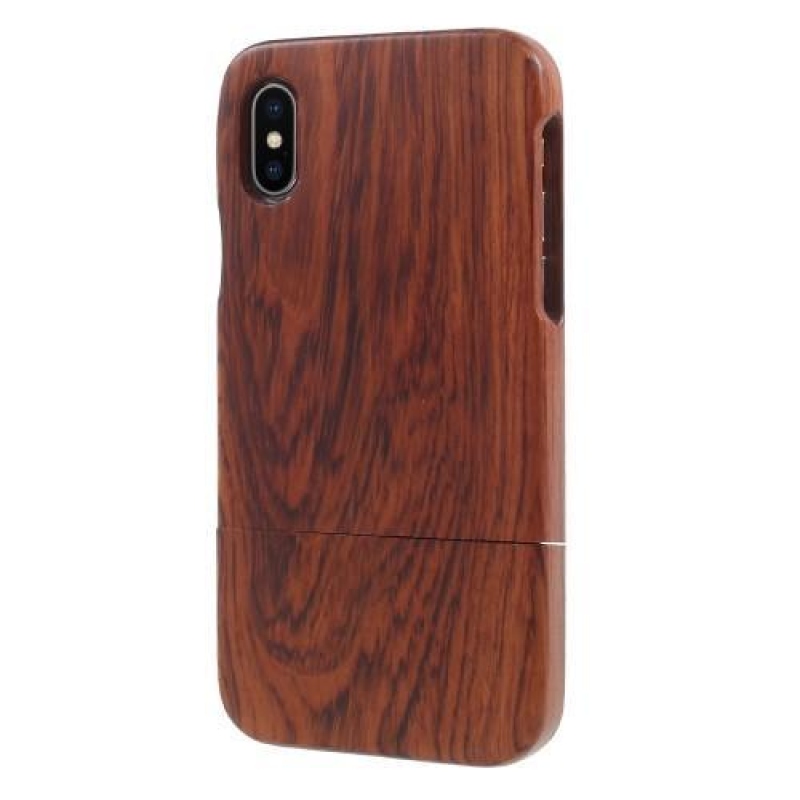 Tree stylový dřevěný obal na iPhone X - tmavěhnědé