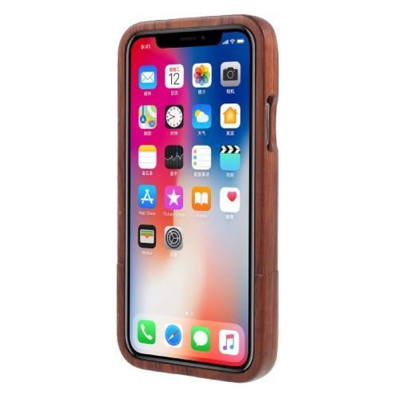Tree stylový dřevěný obal na iPhone X - tmavěhnědé
