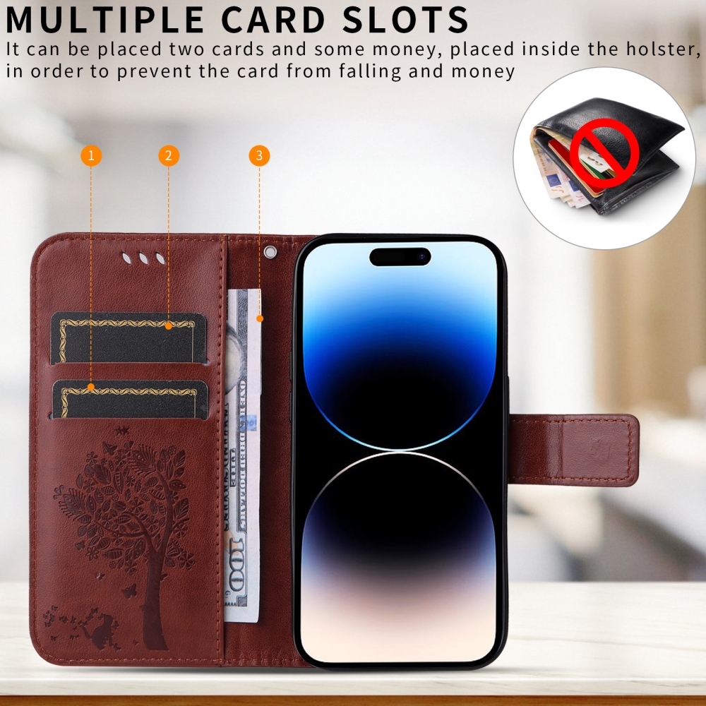 Trees knížkové pouzdro na Honor 600 Lite 5G - hnědé