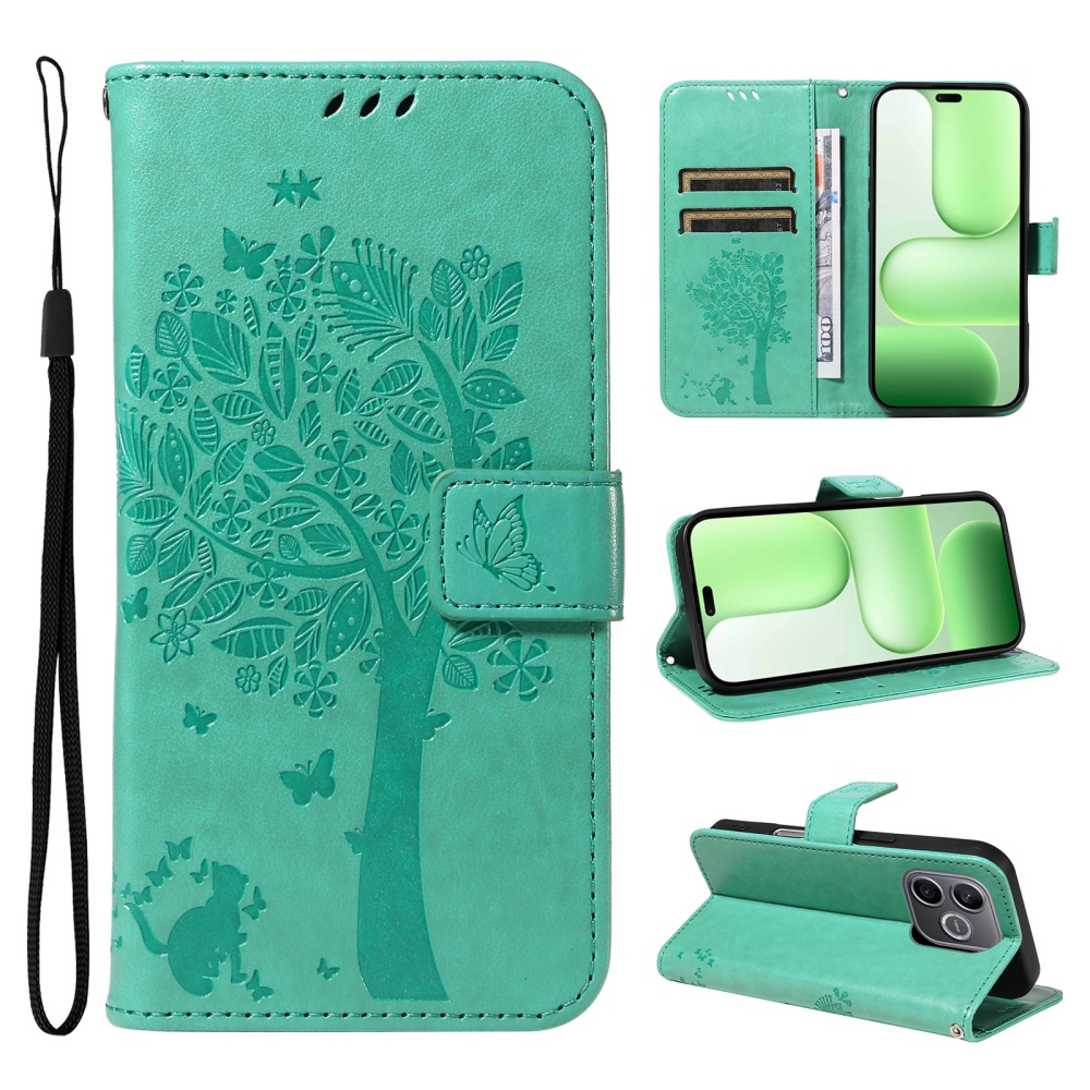 Trees knížkové pouzdro na Honor 600 Lite 5G - modrozelené
