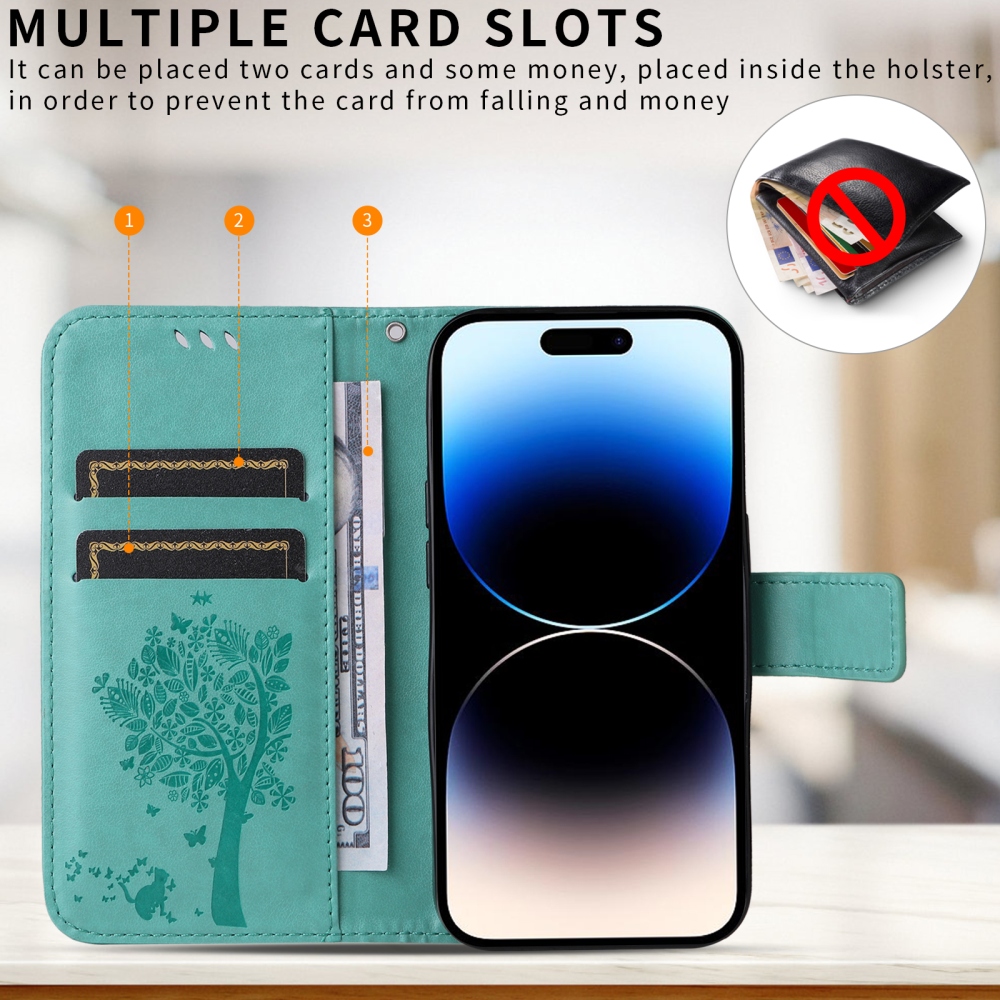 Trees knížkové pouzdro na Honor 600 Lite 5G - modrozelené