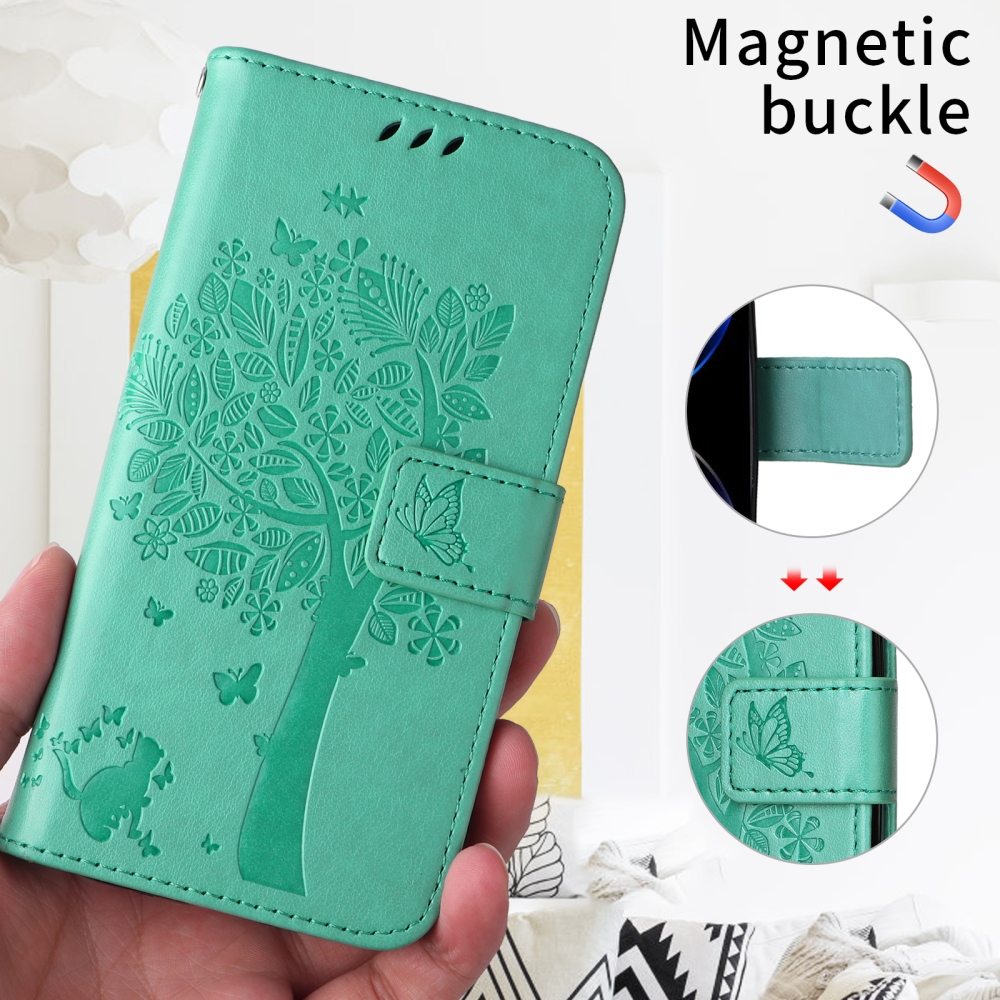 Trees knížkové pouzdro na Honor 600 Lite 5G - modrozelené
