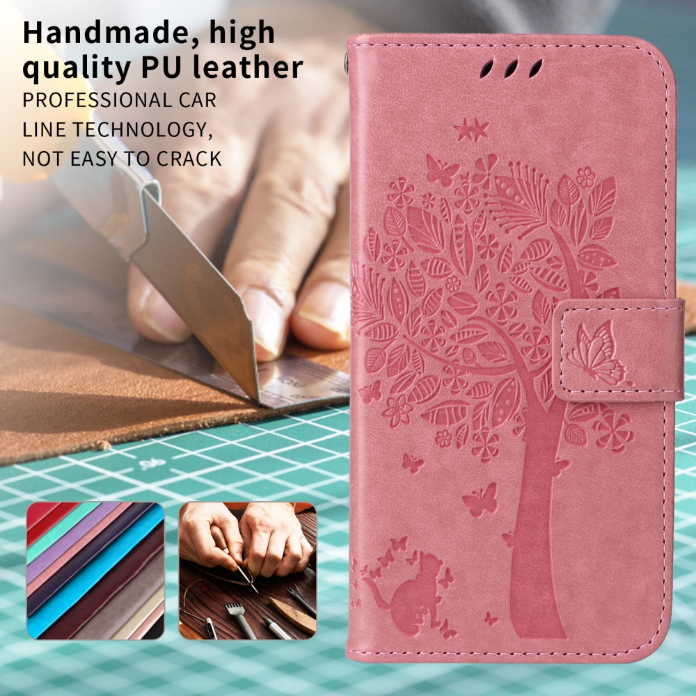 Trees knížkové pouzdro na Honor 600 Lite 5G - růžové