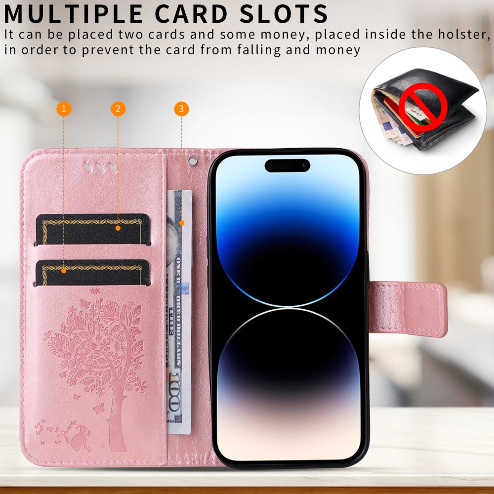 Trees knížkové pouzdro na Honor 600 Lite 5G - růžovozlaté
