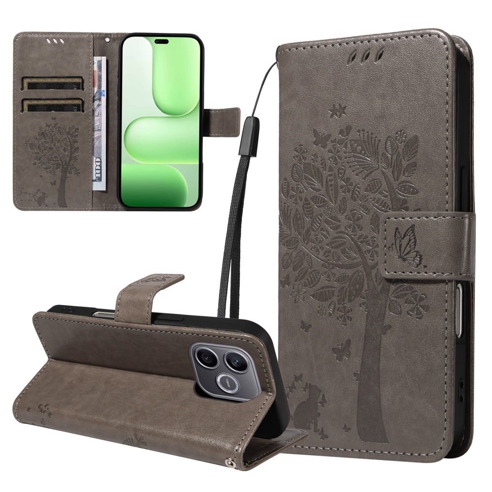 Trees knížkové pouzdro na Honor 600 Lite 5G - šedé