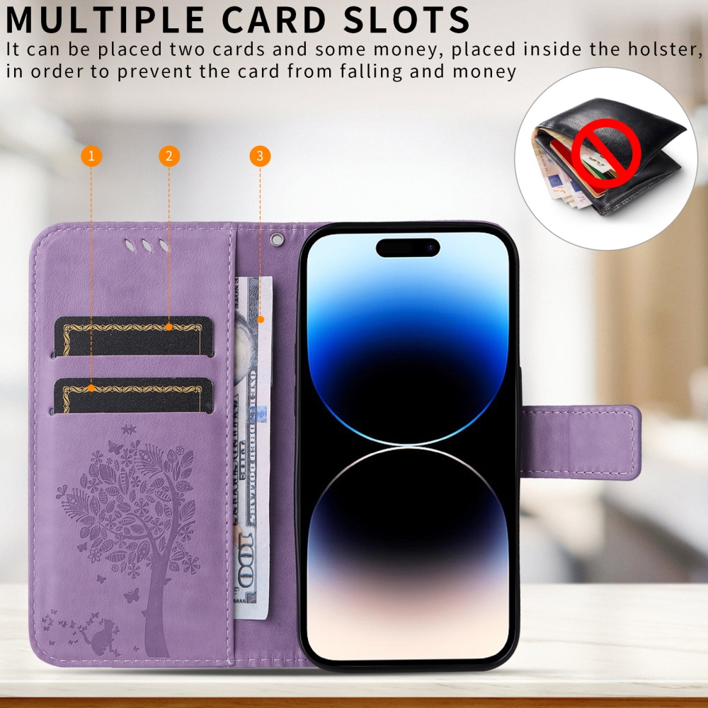Trees knížkové pouzdro na Honor 600 Lite 5G - světlefialové