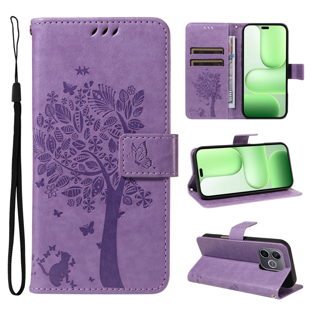 Trees knížkové pouzdro na Honor 600 Lite 5G - světlefialové
