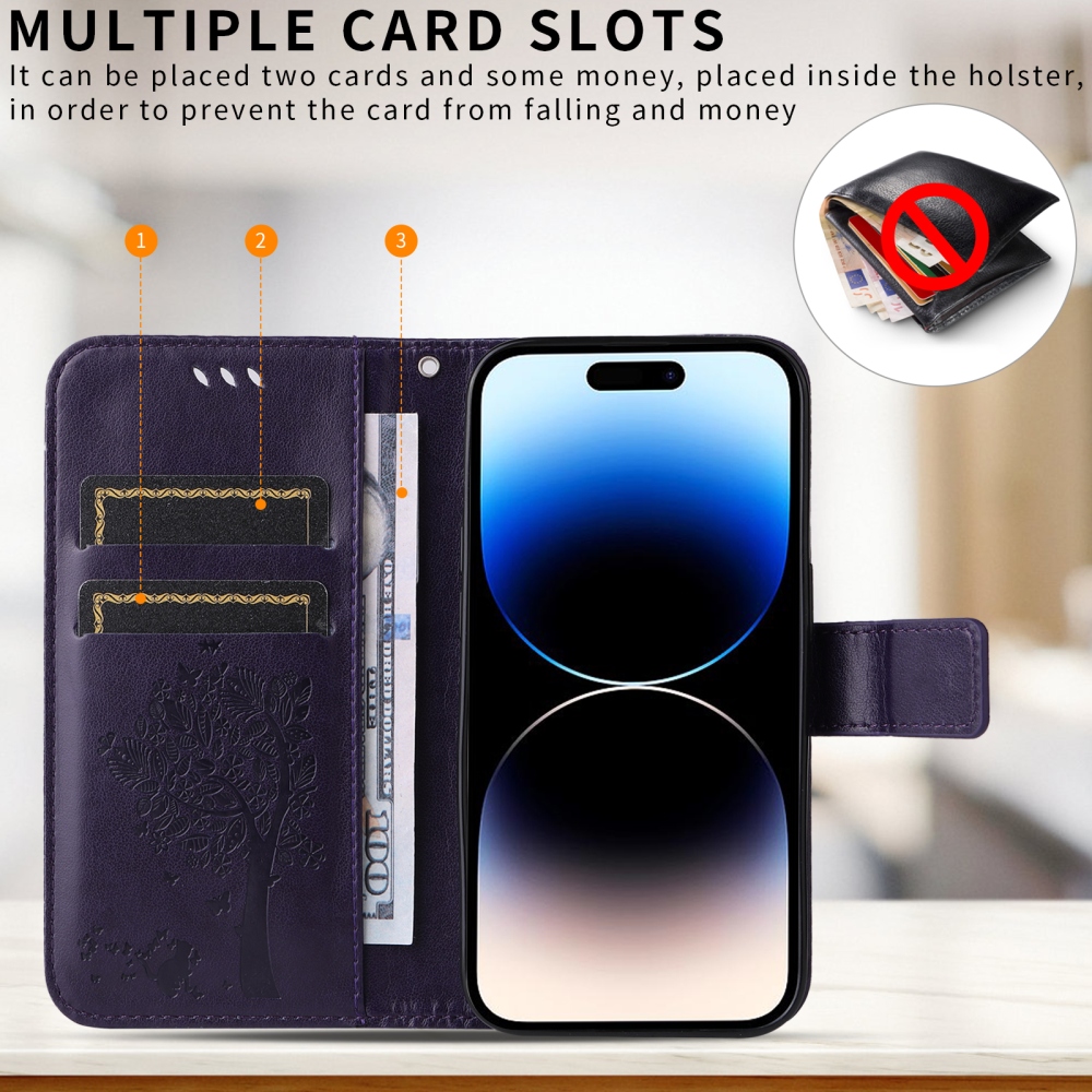 Trees knížkové pouzdro na Honor 600 Lite 5G - tmavěfialové
