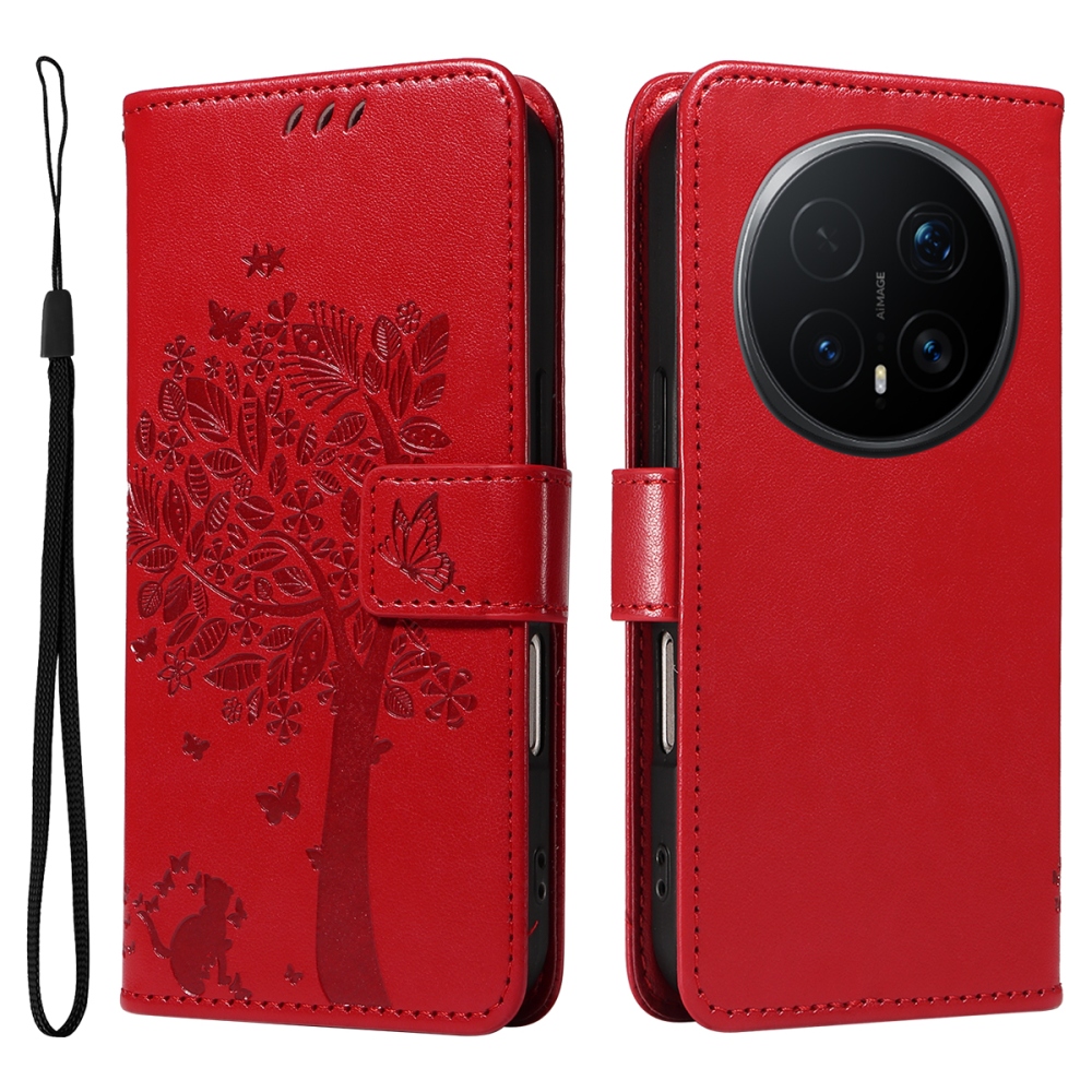 Trees knížkové pouzdro na Honor Magic 8 Pro 5G - červené