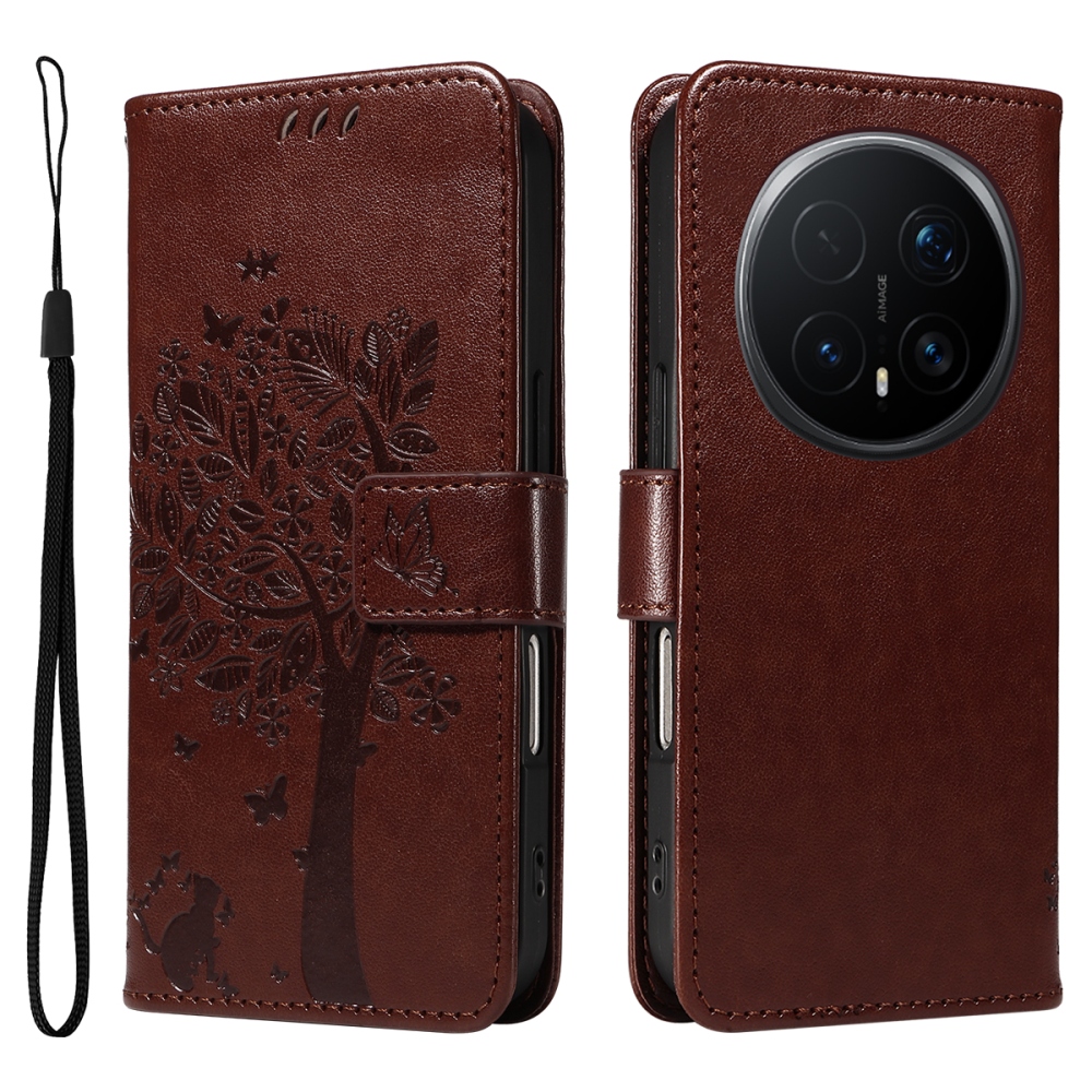 Trees knížkové pouzdro na Honor Magic 8 Pro 5G - hnědé