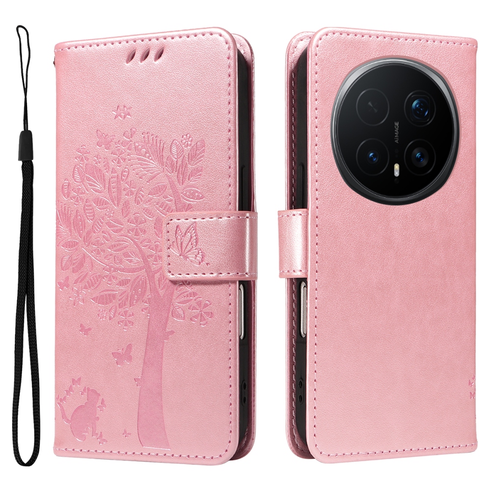 Trees knížkové pouzdro na Honor Magic 8 Pro 5G - růžovozlaté