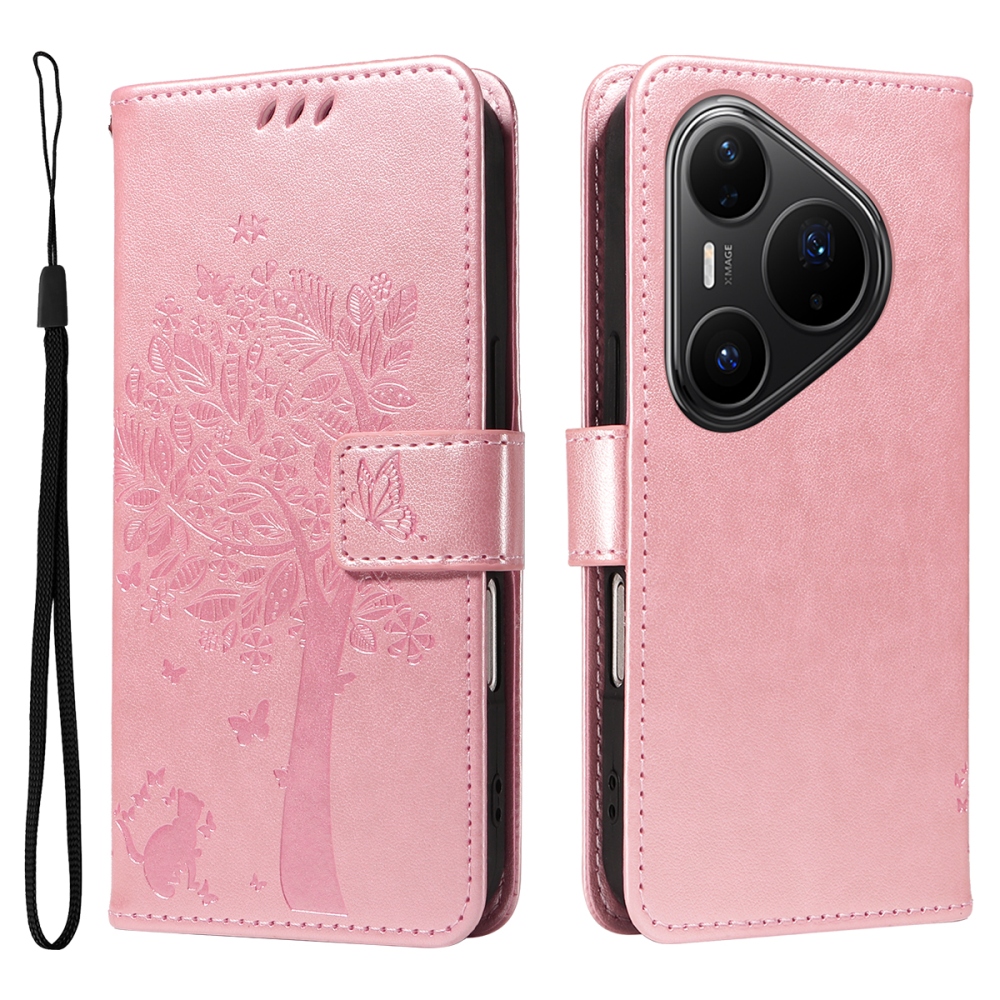 Trees knížkové pouzdro na Huawei Pura 80 Pro - růžovozlaté