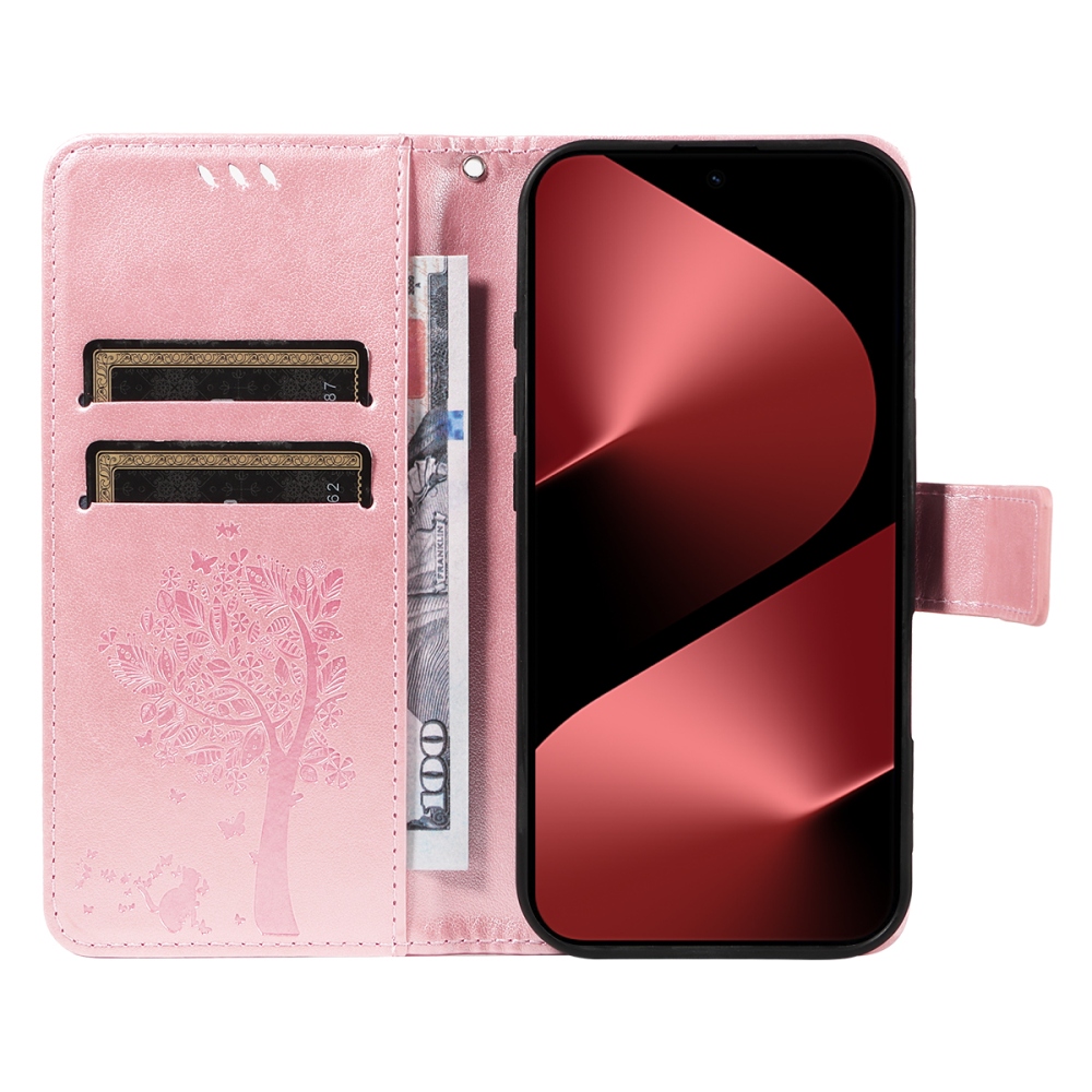 Trees knížkové pouzdro na Huawei Pura 80 Pro - růžovozlaté