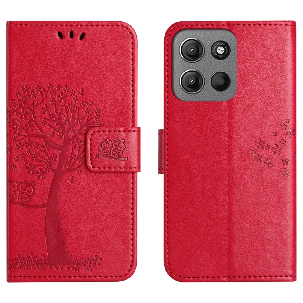 Trees knížkové pouzdro na Motorola Moto G57 Power 5G - červené