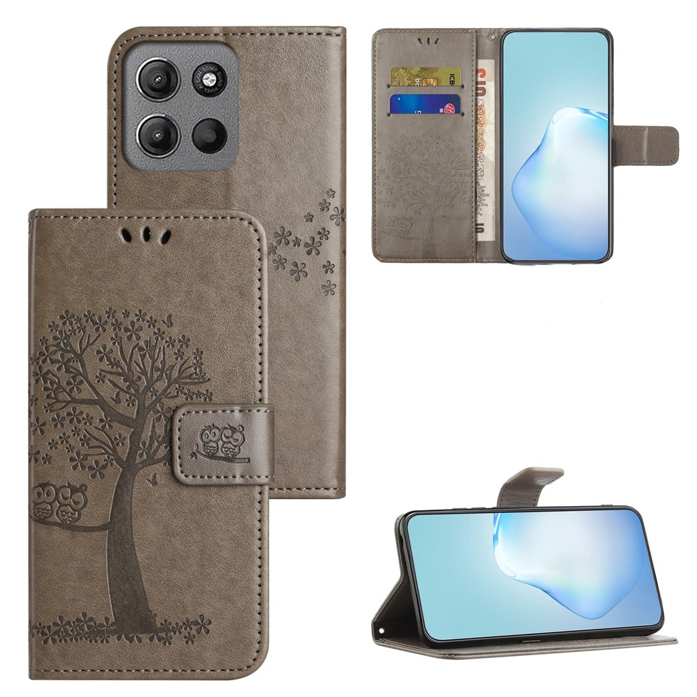 Trees knížkové pouzdro na Motorola Moto G57 Power 5G - šedé