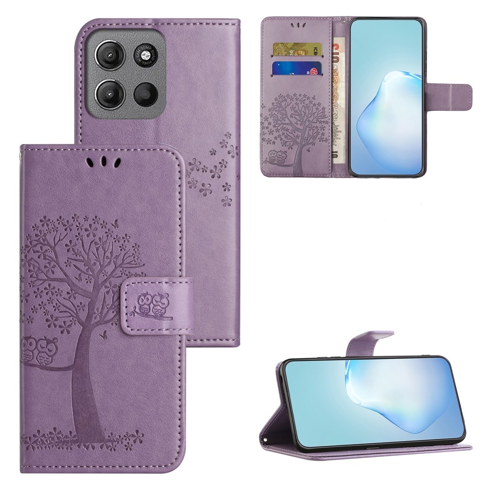 Trees knížkové pouzdro na Motorola Moto G57 Power 5G - světlefialové