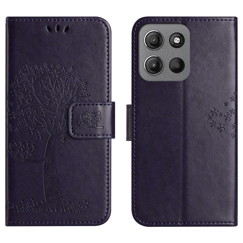 Trees knížkové pouzdro na Motorola Moto G86 5G/G86 Power 5G - tmavěfialové