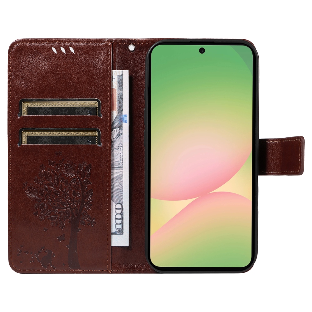 Trees knížkové pouzdro na Samsung Galaxy A57 5G - hnědé