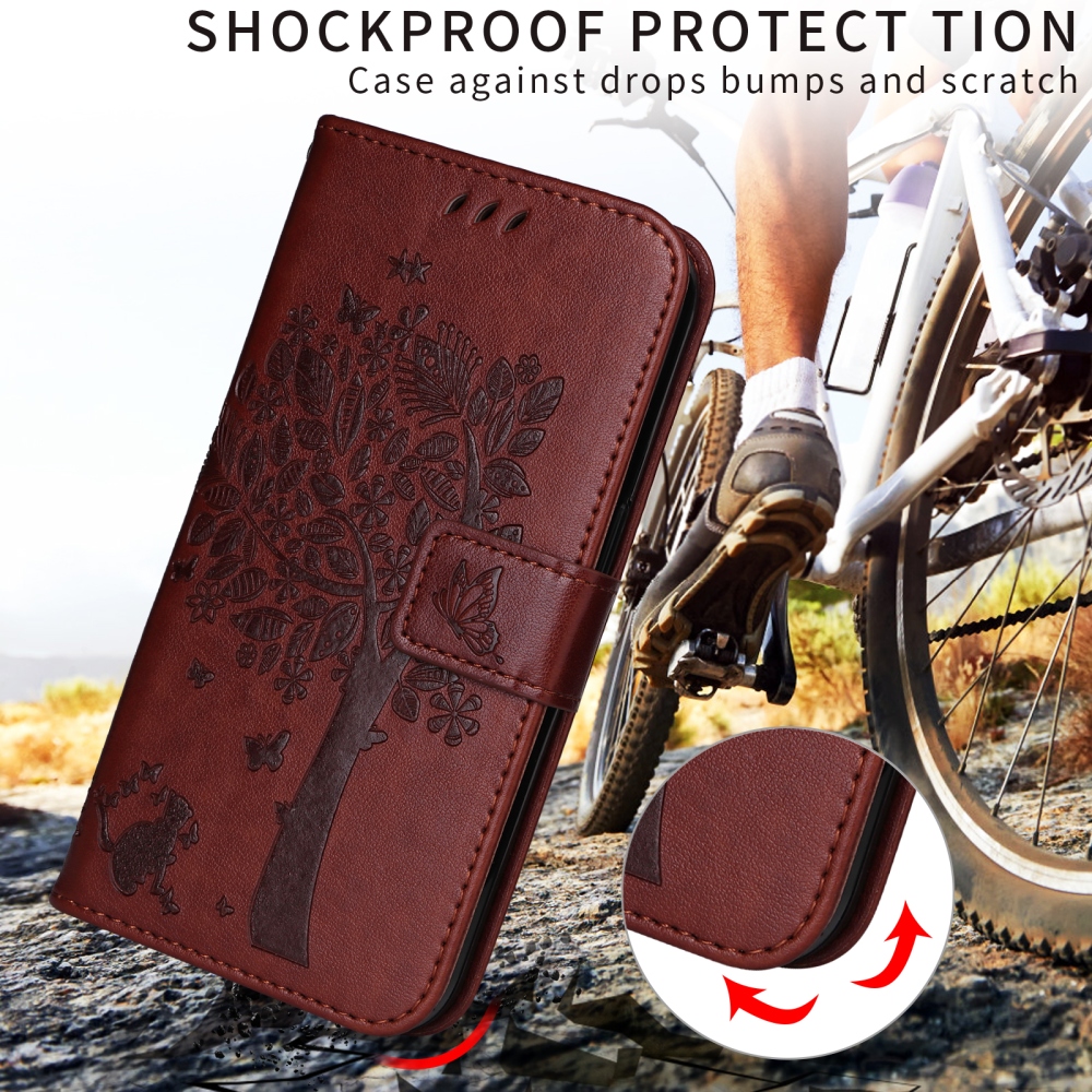 Trees knížkové pouzdro na Samsung Galaxy A57 5G - hnědé