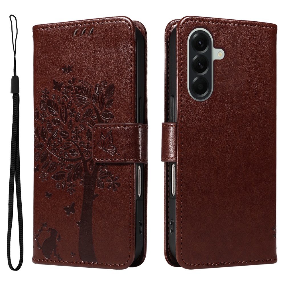 Trees knížkové pouzdro na Samsung Galaxy A57 5G - hnědé