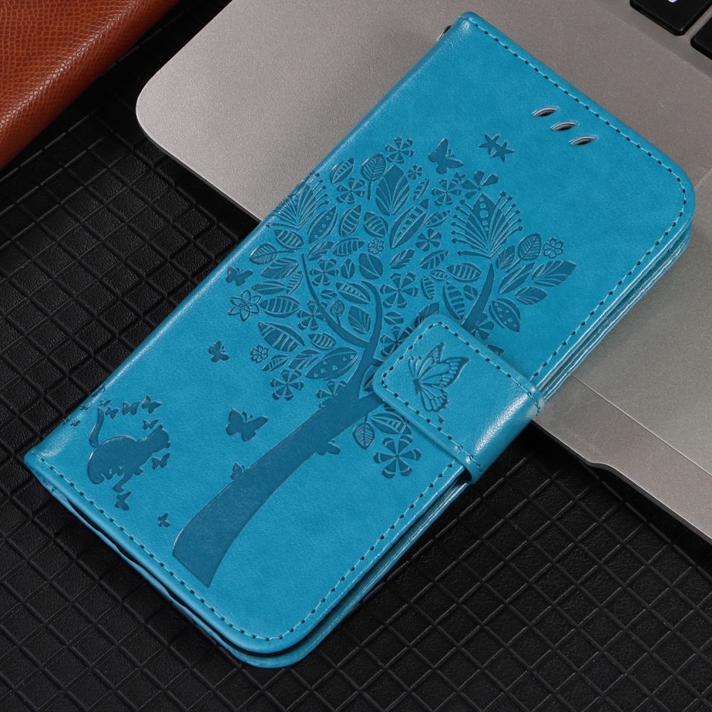 Trees knížkové pouzdro na Samsung Galaxy A57 5G - modré