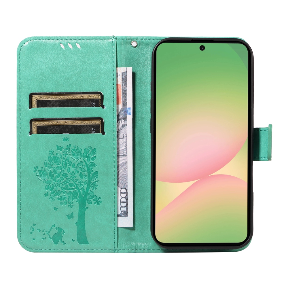 Trees knížkové pouzdro na Samsung Galaxy A57 5G - modrozelené