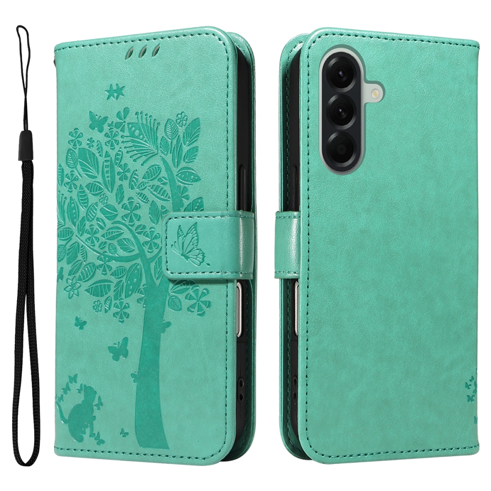 Trees knížkové pouzdro na Samsung Galaxy A57 5G - modrozelené