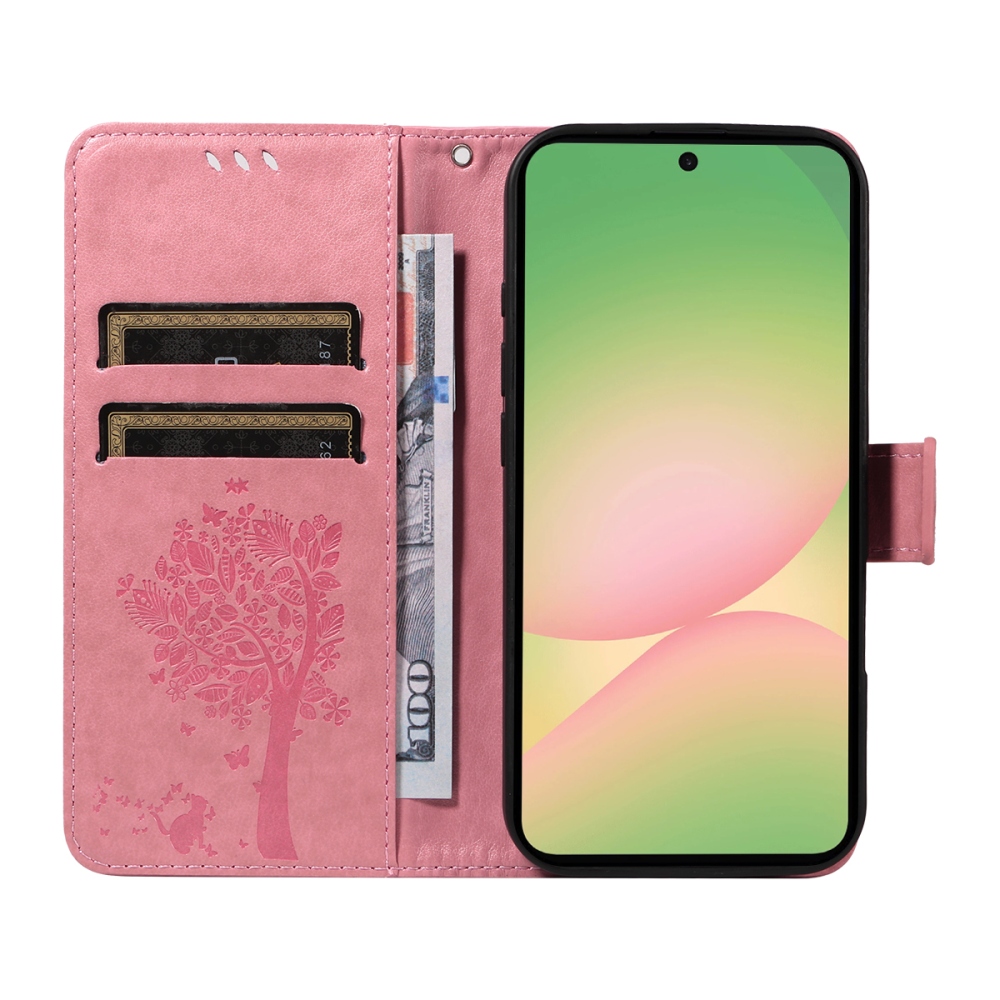Trees knížkové pouzdro na Samsung Galaxy A57 5G - růžové