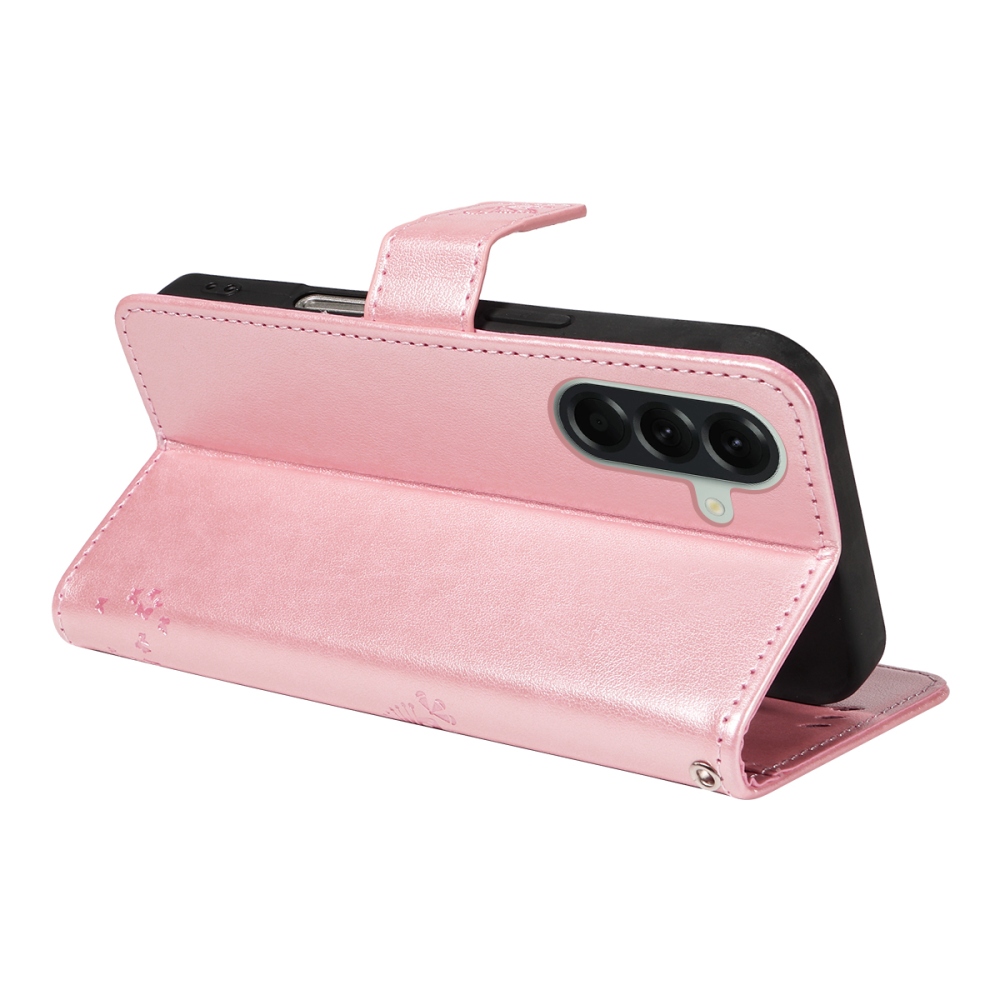 Trees knížkové pouzdro na Samsung Galaxy A57 5G - růžovozlaté