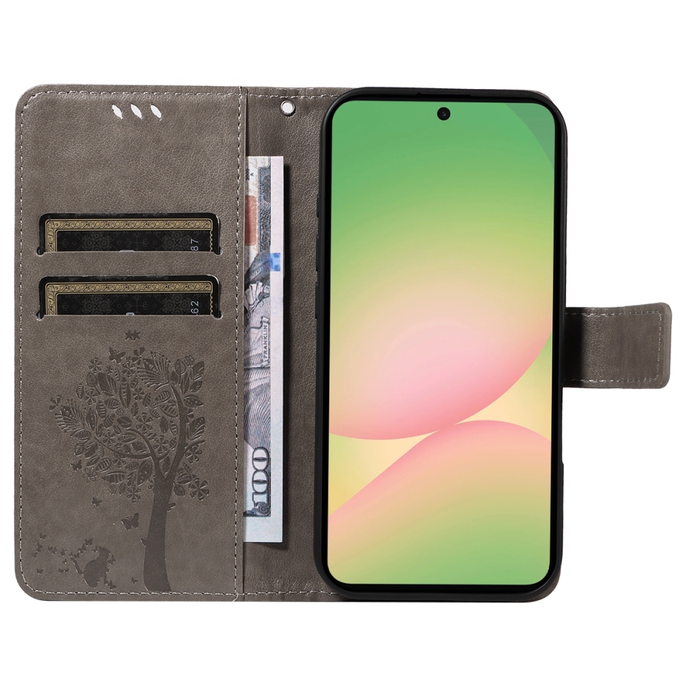 Trees knížkové pouzdro na Samsung Galaxy A57 5G - šedé