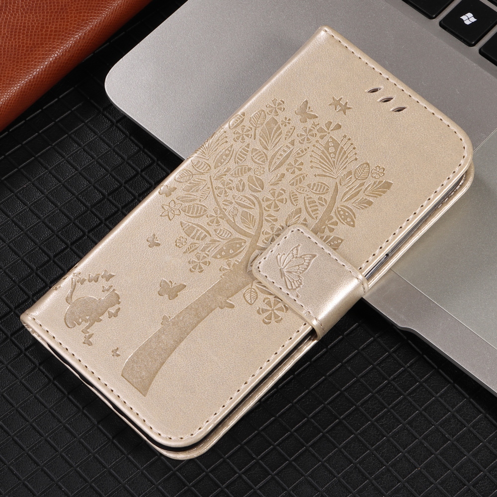 Trees knížkové pouzdro na Samsung Galaxy A57 5G - zlaté