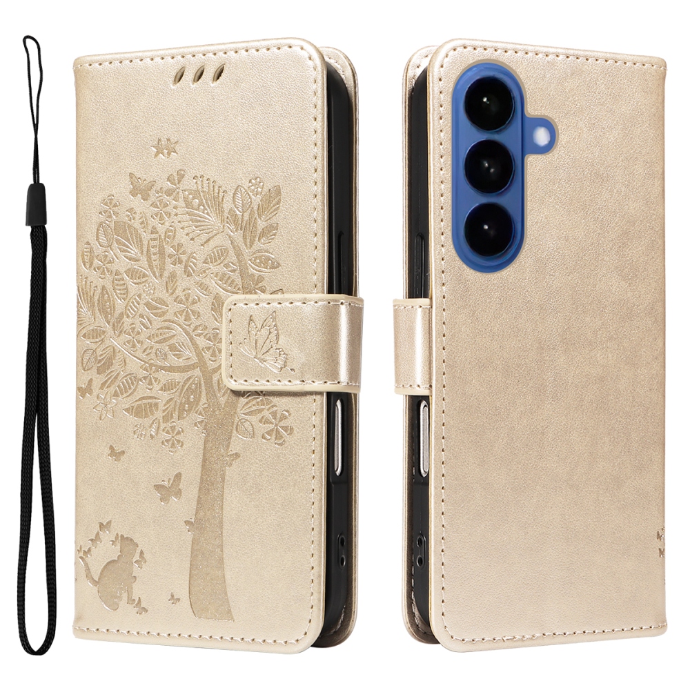 Trees knížkové pouzdro na Samsung Galaxy S26/S26 Pro - zlaté