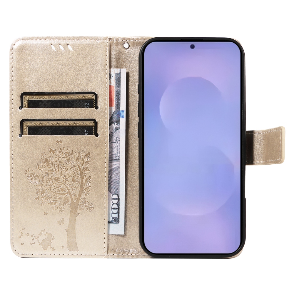 Trees knížkové pouzdro na Samsung Galaxy S26+ - zlaté