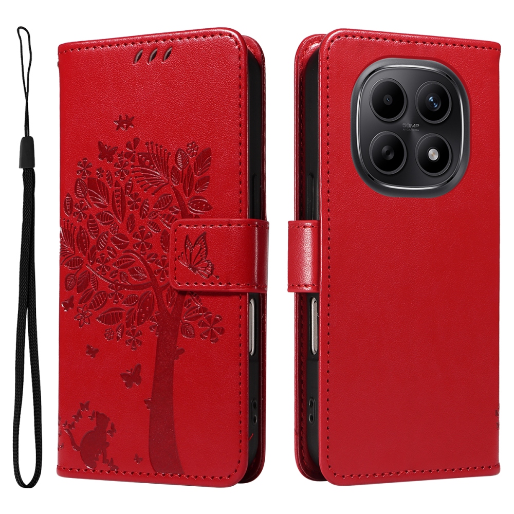 Trees knížkové pouzdro na Xiaomi Poco M8 5G/Redmi Note 15 5G/Note 15 4G - červené