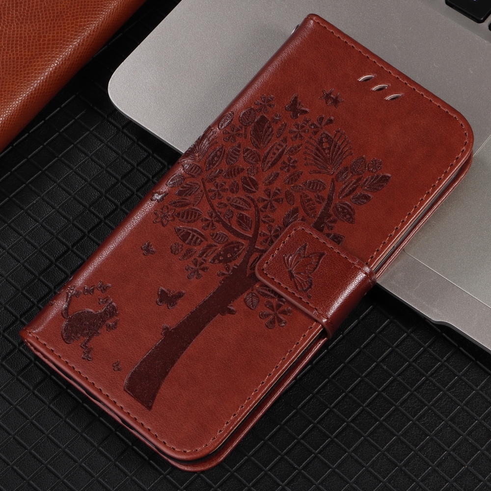 Trees knížkové pouzdro na Xiaomi Poco M8 5G/Redmi Note 15 5G/Note 15 4G - hnědé