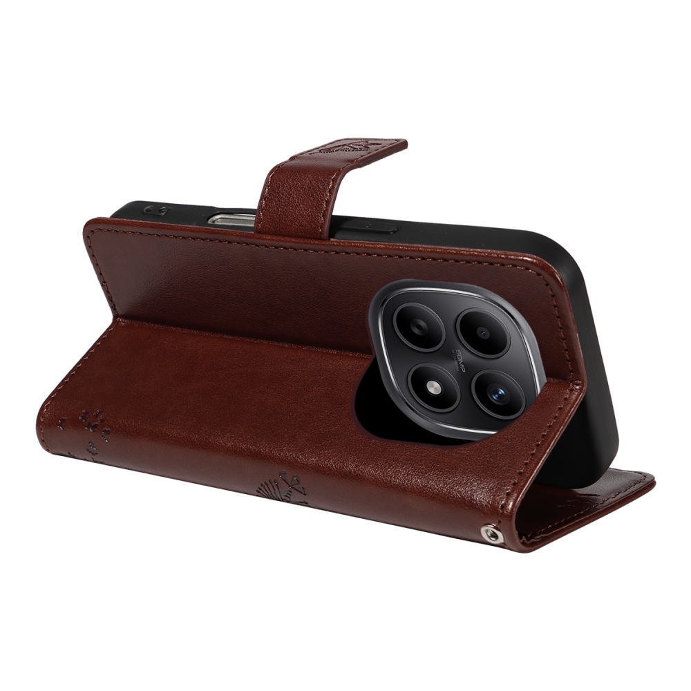 Trees knížkové pouzdro na Xiaomi Poco M8 5G/Redmi Note 15 5G/Note 15 4G - hnědé