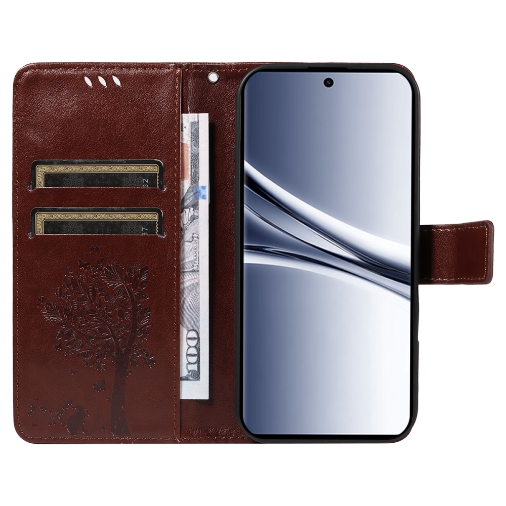 Trees knížkové pouzdro na Xiaomi Poco M8 5G/Redmi Note 15 5G/Note 15 4G - hnědé