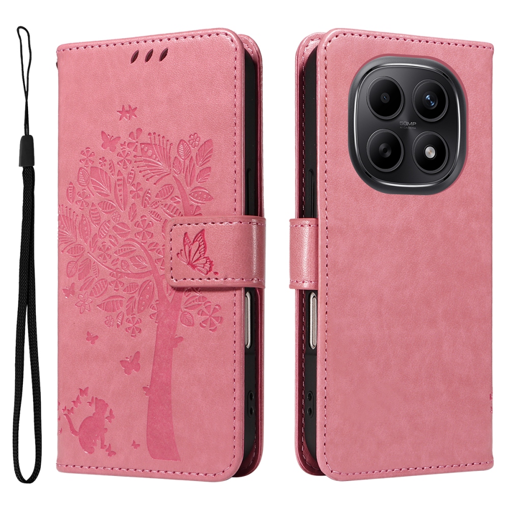 Trees knížkové pouzdro na Xiaomi Poco M8 5G/Redmi Note 15 5G/Note 15 4G - růžové