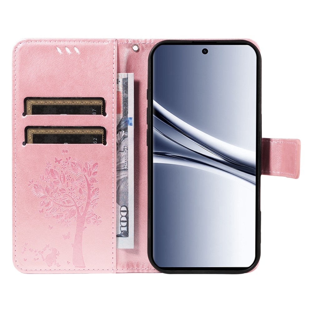 Trees knížkové pouzdro na Xiaomi Poco M8 5G/Redmi Note 15 5G/Note 15 4G - růžovozlaté