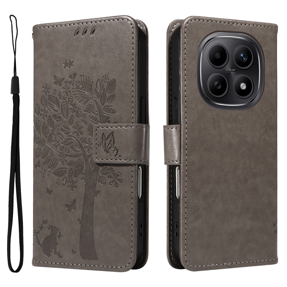 Trees knížkové pouzdro na Xiaomi Poco M8 5G/Redmi Note 15 5G/Note 15 4G - šedé