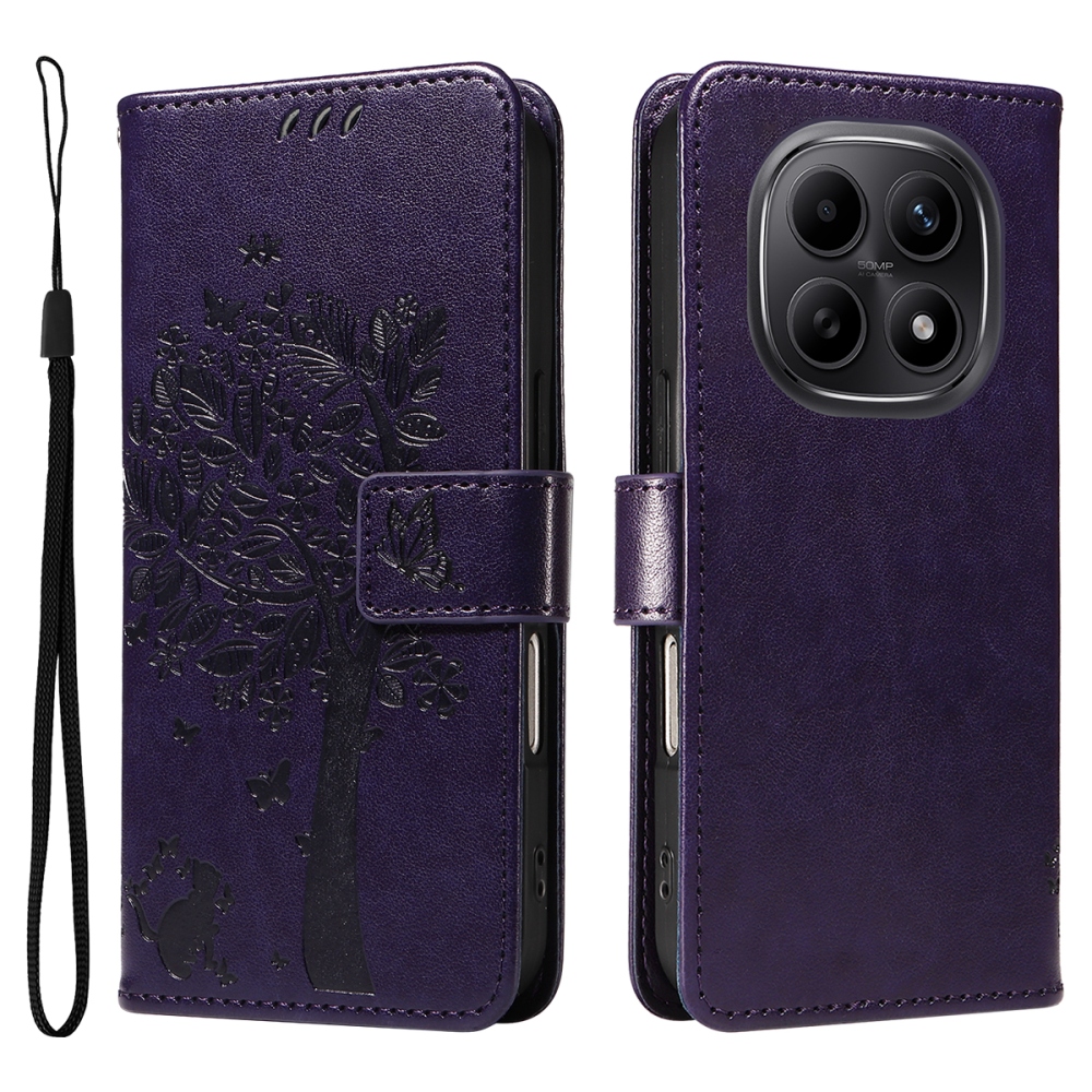 Trees knížkové pouzdro na Xiaomi Poco M8 5G/Redmi Note 15 5G/Note 15 4G - tmavěfialové