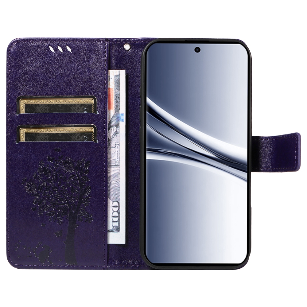 Trees knížkové pouzdro na Xiaomi Poco M8 5G/Redmi Note 15 5G/Note 15 4G - tmavěfialové