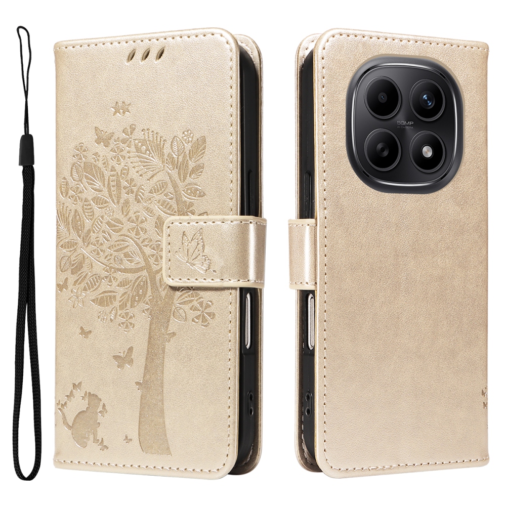 Trees knížkové pouzdro na Xiaomi Poco M8 5G/Redmi Note 15 5G/Note 15 4G - zlaté