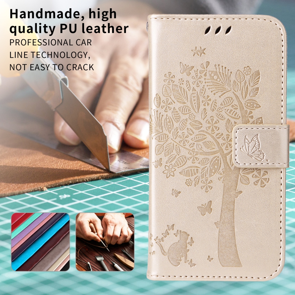 Trees knížkové pouzdro na Xiaomi Poco M8 5G/Redmi Note 15 5G/Note 15 4G - zlaté