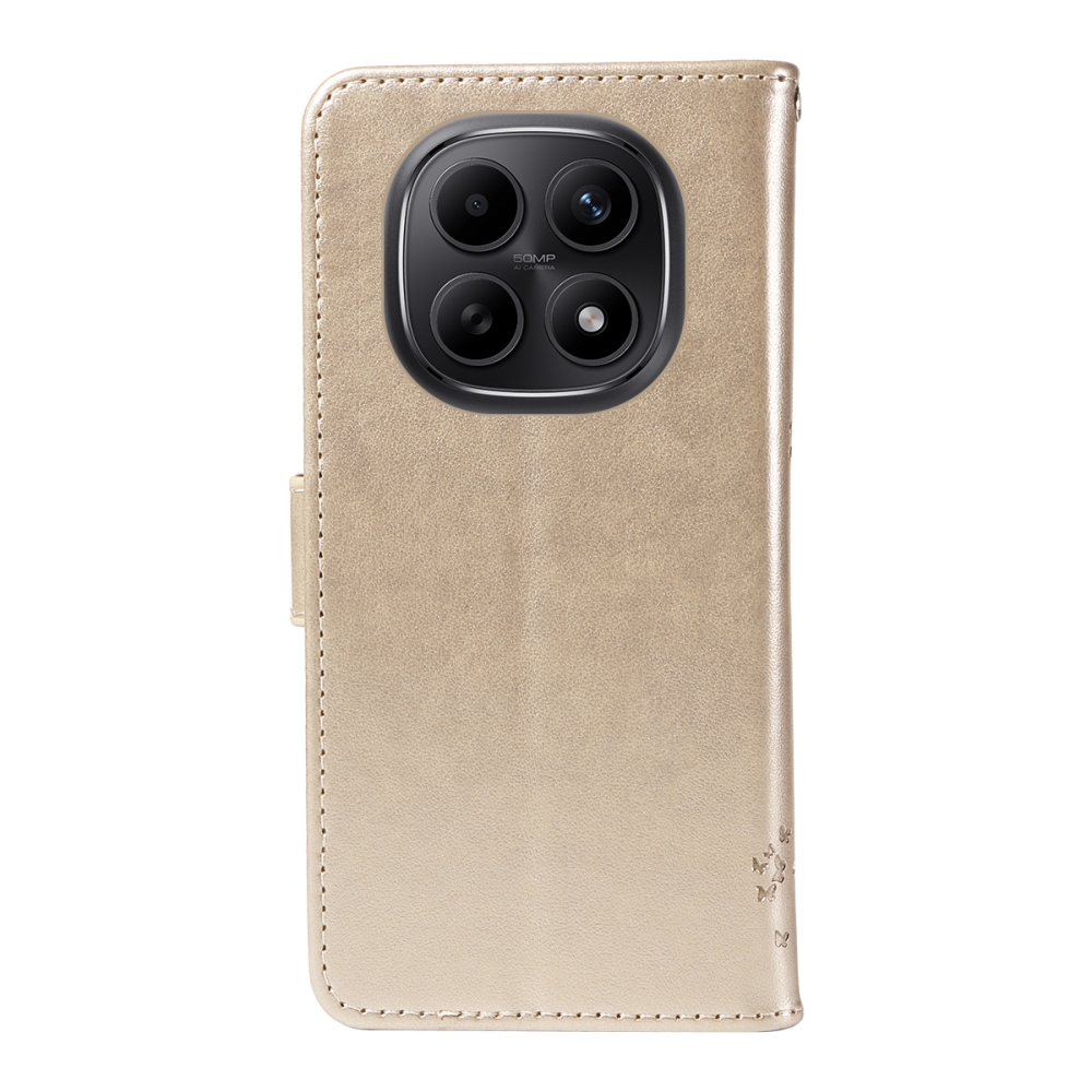 Trees knížkové pouzdro na Xiaomi Poco M8 5G/Redmi Note 15 5G/Note 15 4G - zlaté