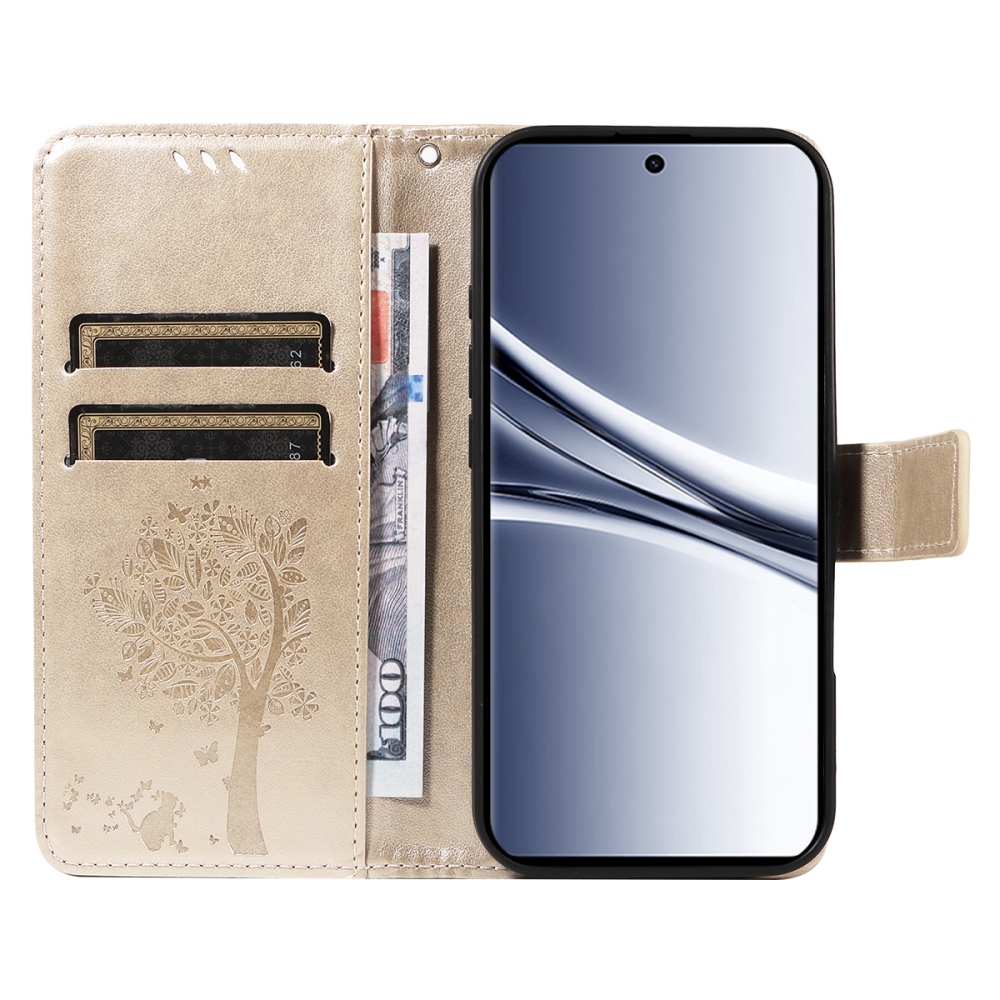 Trees knížkové pouzdro na Xiaomi Poco M8 5G/Redmi Note 15 5G/Note 15 4G - zlaté